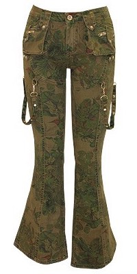 FP2099 Flared Army Cargo Pants with print - Face Off Australia